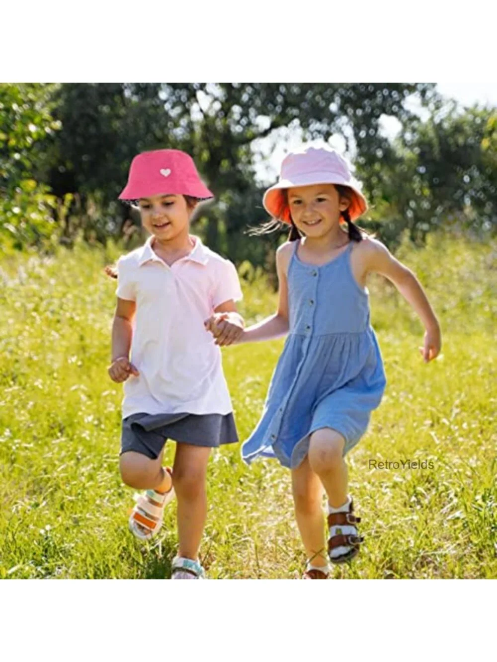 Reversible Microfiber Kids Bucket Hat with UPF 50 Sun Protection